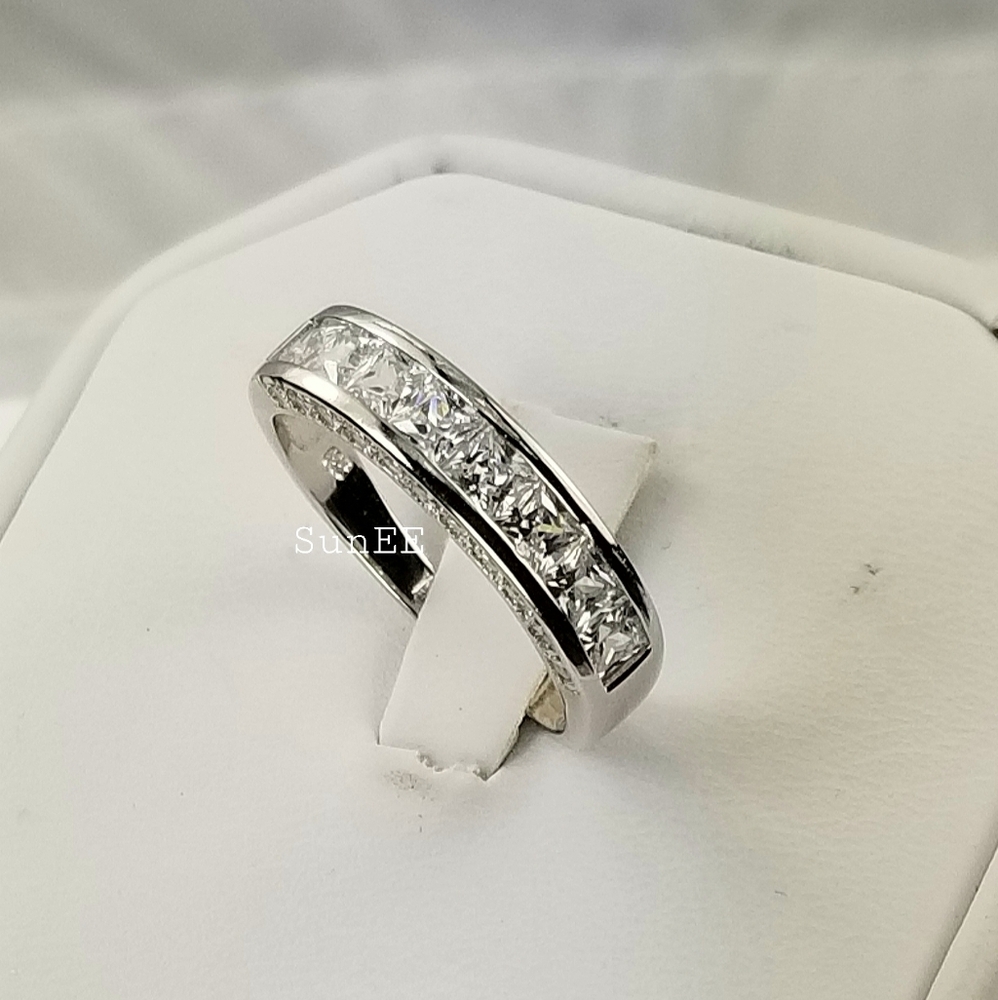 NEW REAL 925 HIS HERS WEDDING BAND RING SET - Picture 5 of 5